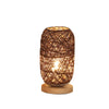 Hand-Knit Wood Rattan Twine Table Lamps