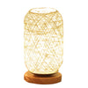 Hand-Knit Wood Rattan Twine Table Lamps