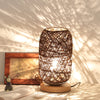 Hand-Knit Wood Rattan Twine Table Lamps