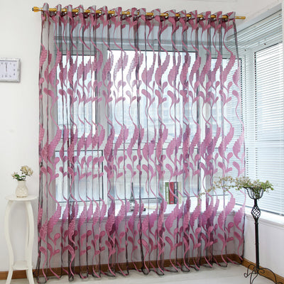 Pastoral Tulle Window Roman Embroidered Sheer Curtain