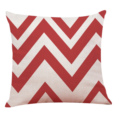 Simple Red Geometry Cushion Cover