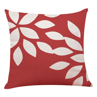 Simple Red Geometry Cushion Cover