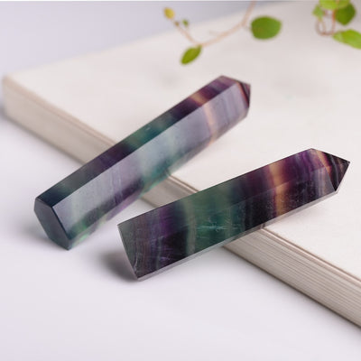 Natural Fluorite Crystal Colorful Striped Fluorite Stone