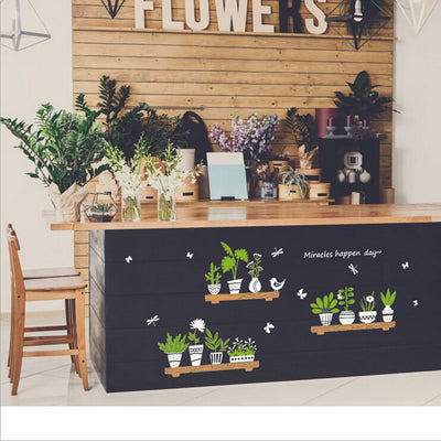 Plant Potted Decoration Wall Stickers