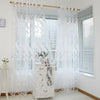 Pastoral Tulle Window Roman Embroidered Sheer Curtain