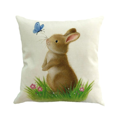 Easter Bunny Rabbit Printed Pillow Cover