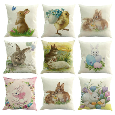 Easter Bunny Rabbit Printed Pillow Cover