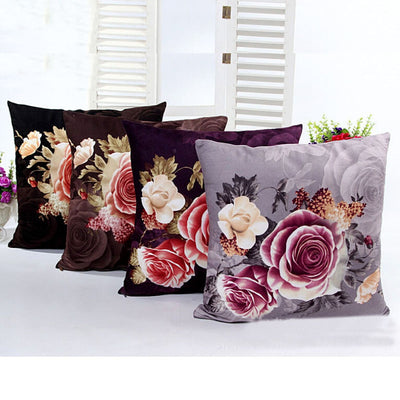 Floral Printing Dyeing Peony Pillow