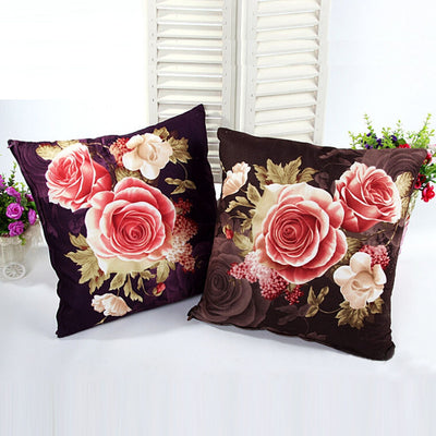 Floral Printing Dyeing Peony Pillow