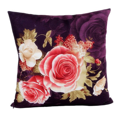 Floral Printing Dyeing Peony Pillow