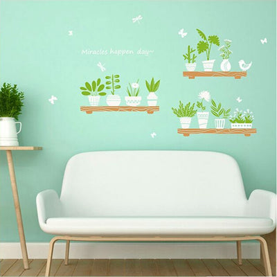 Plant Potted Decoration Wall Stickers