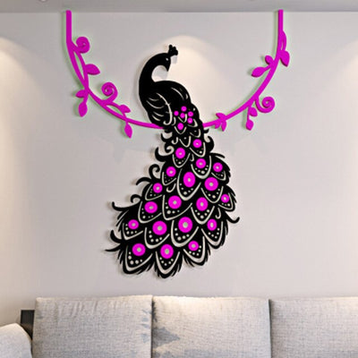 Peacock DIY 3D Acrylic Crystal Wall Stickers