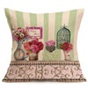 Cotton Linen Floral Pillow Cover