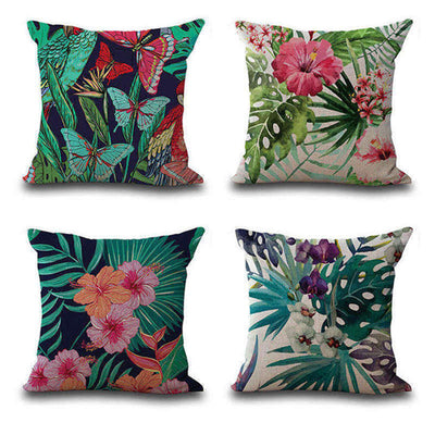 Flower Tropical Leaves pillow cover