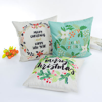 Cotton Linen Cushion Cover Christmas