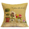 Cotton Linen Floral Pillow Cover