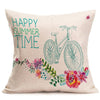 Cotton Linen Floral Pillow Cover