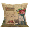 Cotton Linen Floral Pillow Cover