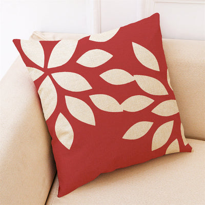 Simple Red Geometry Cushion Cover