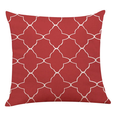 Simple Red Geometry Cushion Cover