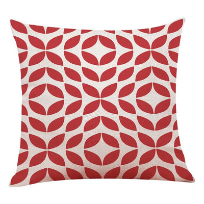 Simple Red Geometry Cushion Cover