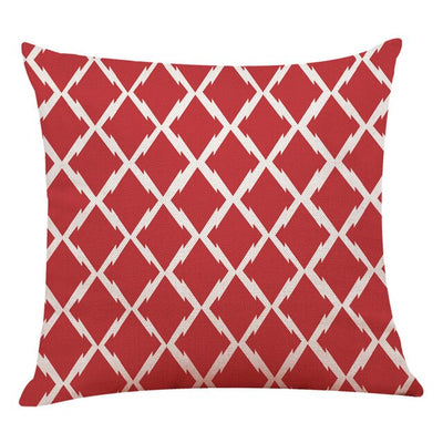 Simple Red Geometry Cushion Cover